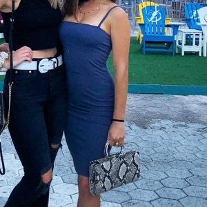 Blue Thin Strap Dress